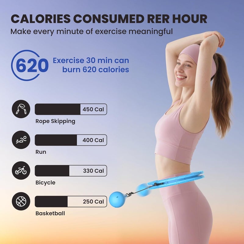 Fikswe Weighted Infinity Exercise Hoop - 64in 30 Links Smart Hoop for Adult Weight Loss, Plus Size Low-Impact Fitness Hoop for Beginners & Women​ - Image 3